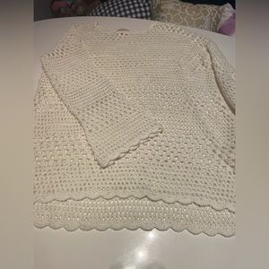 Show Me Your MuMu Paula Pullover White Crochet Cover Up Size Small